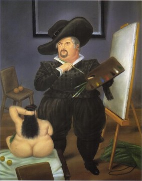 Fernando Botero Painting - Autorretrato como Velásquez Fernando Botero